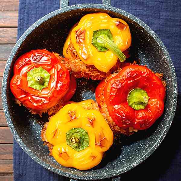 Vegan Stuffed Peppers with Rice