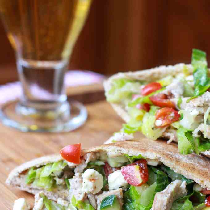 Greek Chicken Salad Pita Pockets