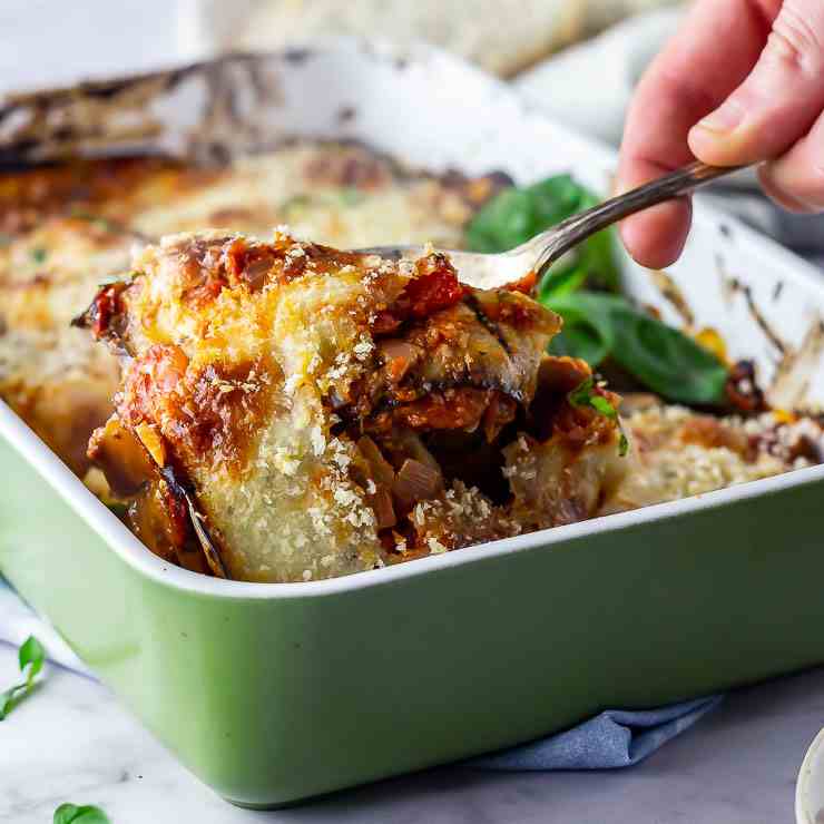 Aubergine Parmigiana with Panko