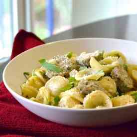 Lightened Up Parmesan Sausage Orecchiette