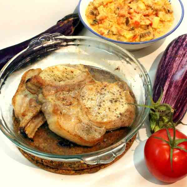 Pork Chops with Eggplants