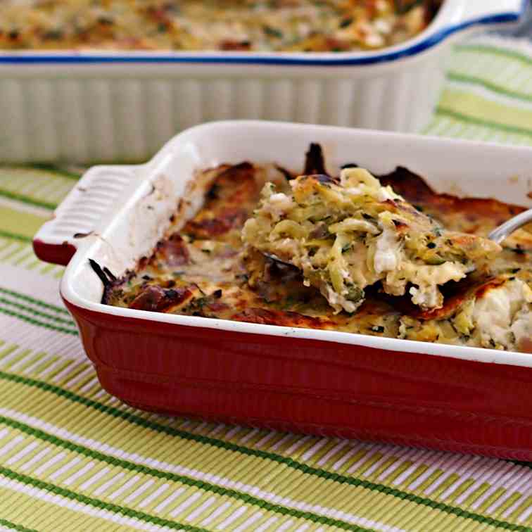 Zucchini and Feta Cheese Summer Gratin