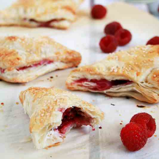 Chocolate Raspberry Puff Pastry Turnover