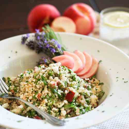 Lavender Peach Quinoa Salad