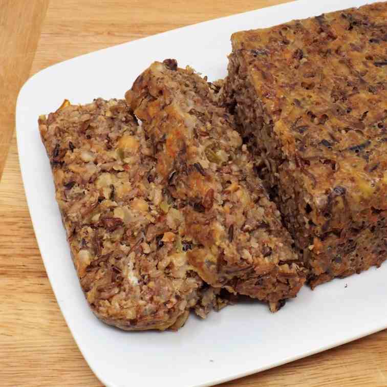 Nut Roast with Wild Rice and Mushrooms