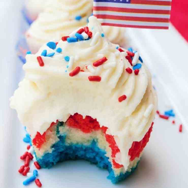 Red White - Blue Patriotic Cupcakes