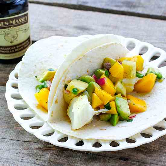 Fish Tacos with Tropical Vanilla Salsa