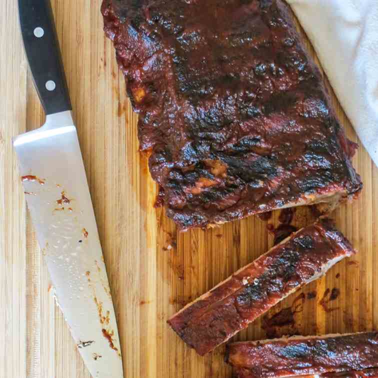 Pork Ribs with Coffee Molasses BBQ Sauce