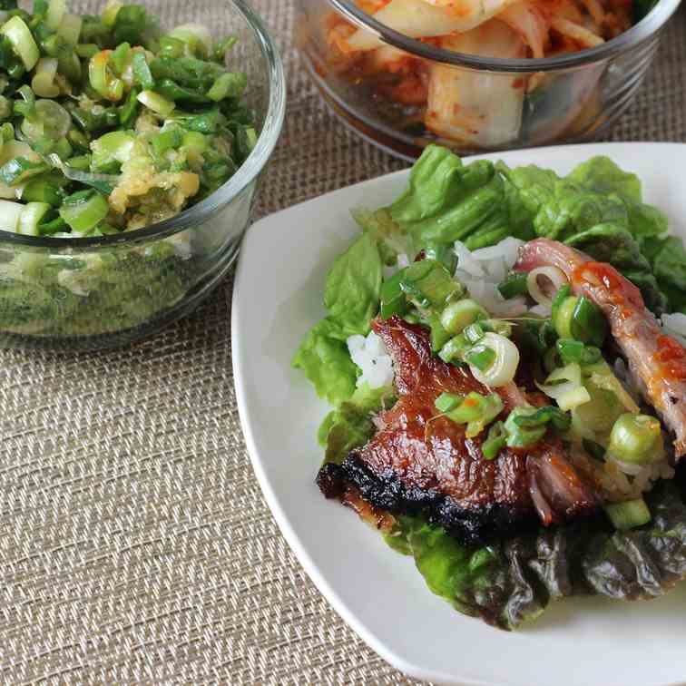 Korean Slow Cooked Pork in Lettuce Wraps