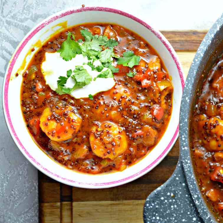 Shrimp - Red Quinoa Casserole