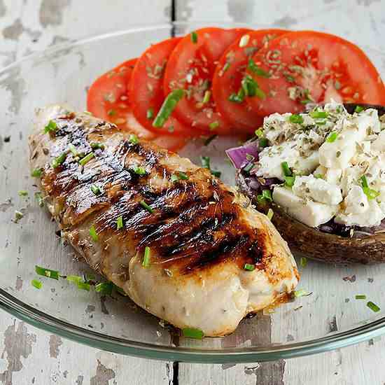 Turkey breast with stuffed mushroom