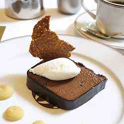 Chocolate mousse with burnt orange cream