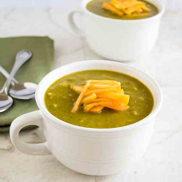 Persimmons kale avocado soup