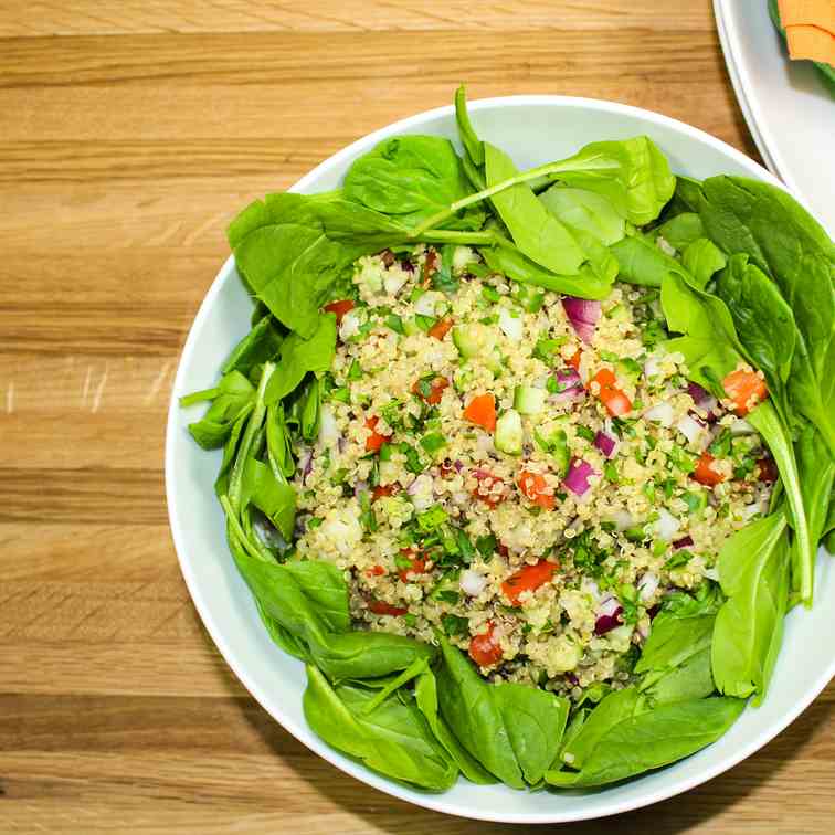 Quinoa Tabbouleh Spinach Salad