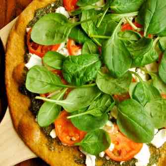 Pesto and Goat Cheese Pizza