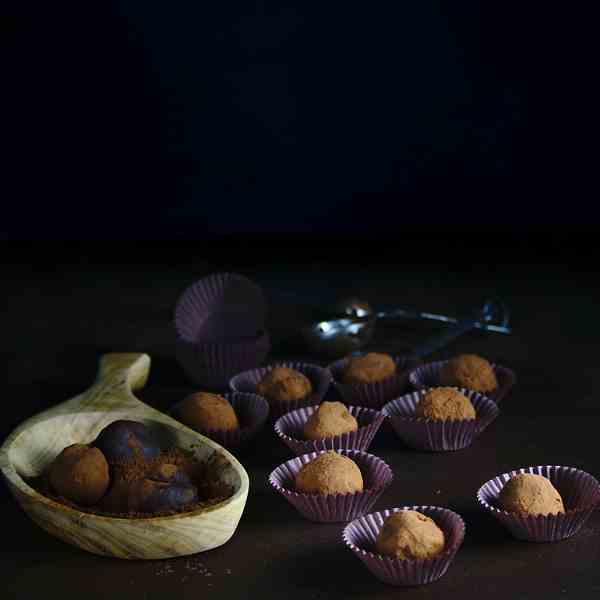 Chocolate truffles with liquor
