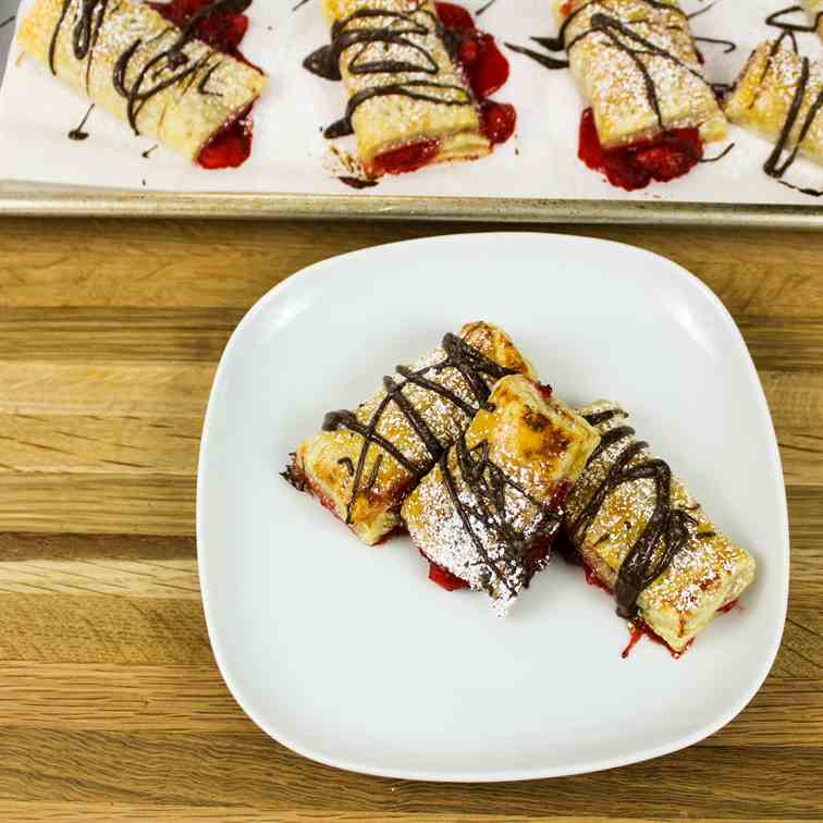 Strawberry Chocolate Pastry Puffs