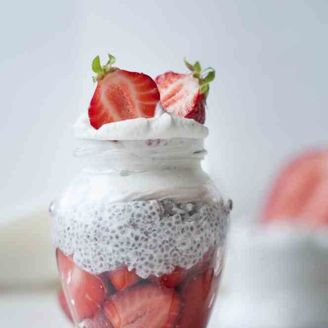 Strawberry Chia Pudding with Coconut