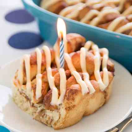 Cinnamon Roll Birthday Cake