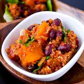 Butternut squash chilli with quinoa