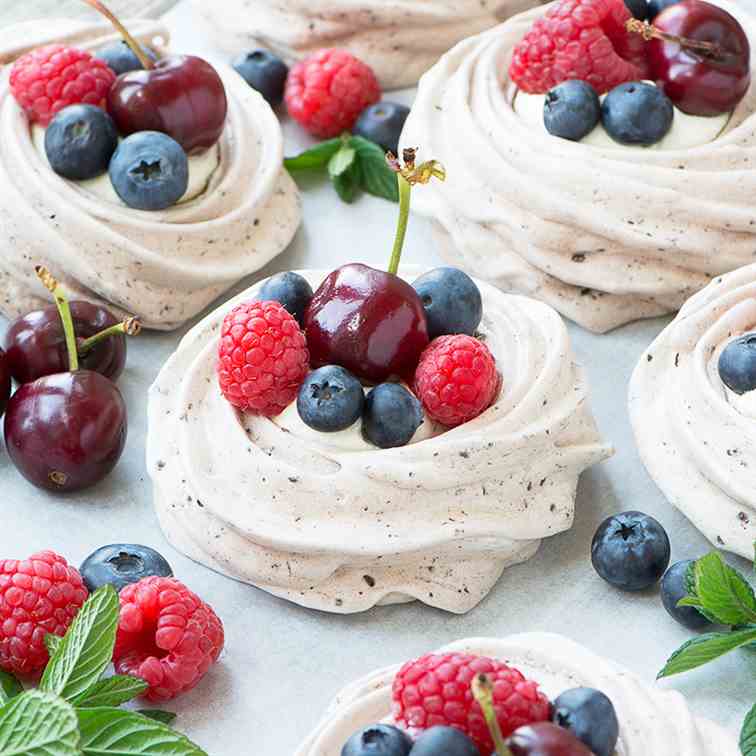 Chocolate Meringue Nests