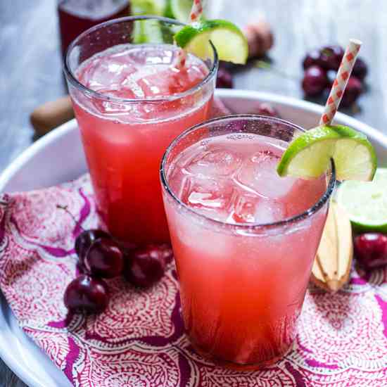Cherry Lime Rickey with Gin