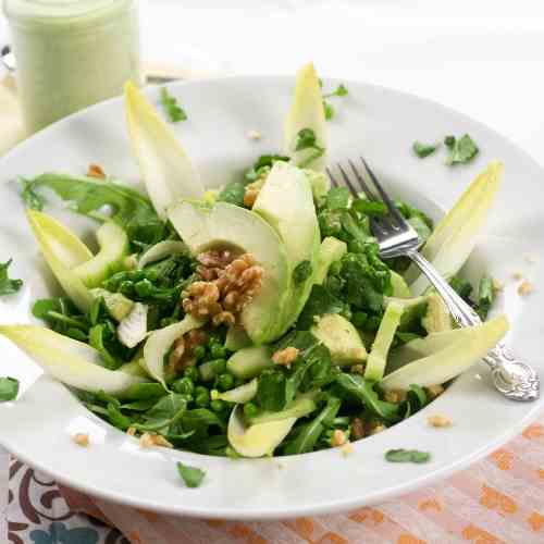 Green Pea Salad & Cucumber Dressing