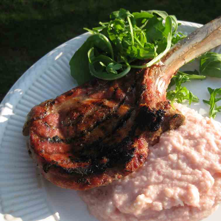 Grilled Tomahawk Pork Chop 