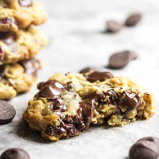 One Bowl Chocolate Cherry Oatmeal Cookies