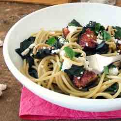 Fig, Feta & Spinach Spaghetti