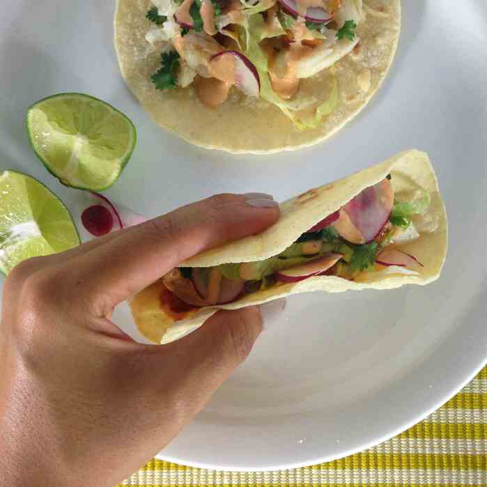 Fish Tacos with Chipotle Lime Crema