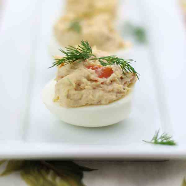 Smoked Salmon Deviled Eggs