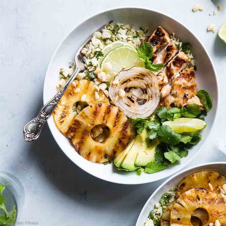 Grilled Tropical Chicken Bowls