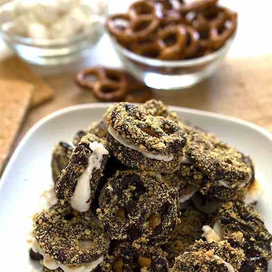 Dark Chocolate S'more Pretzels