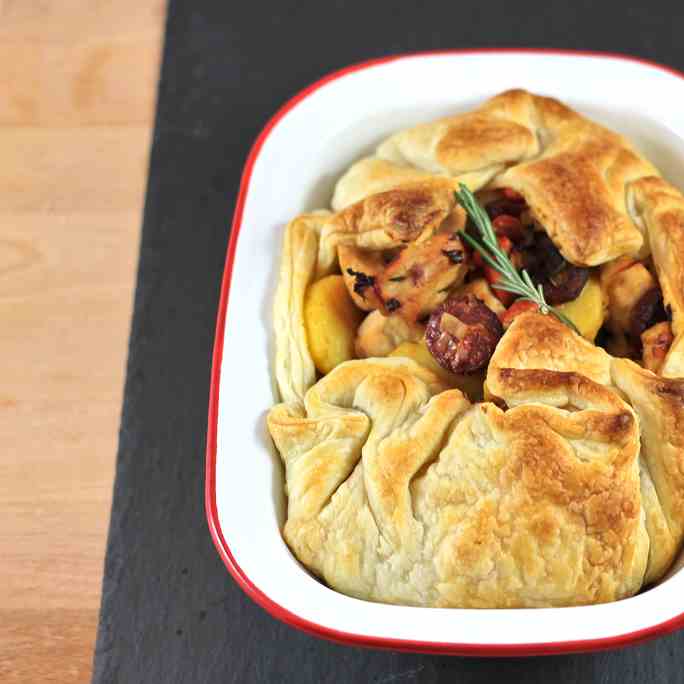 Chorizo Chicken Potato Pie 