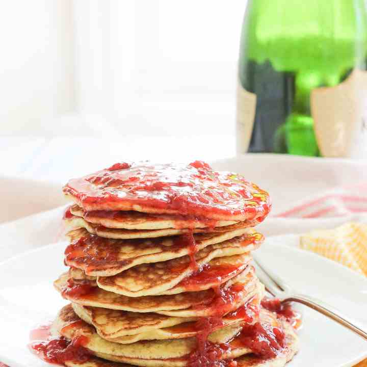 GF Pancakes - Strawberry Champagne Sauce