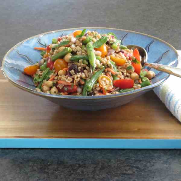 farro, tomato and green bean salad