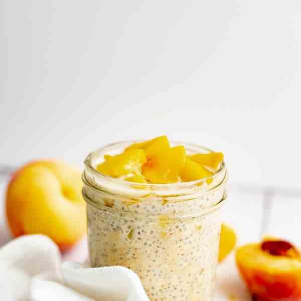 Peach Overnight Oats with Yogurt