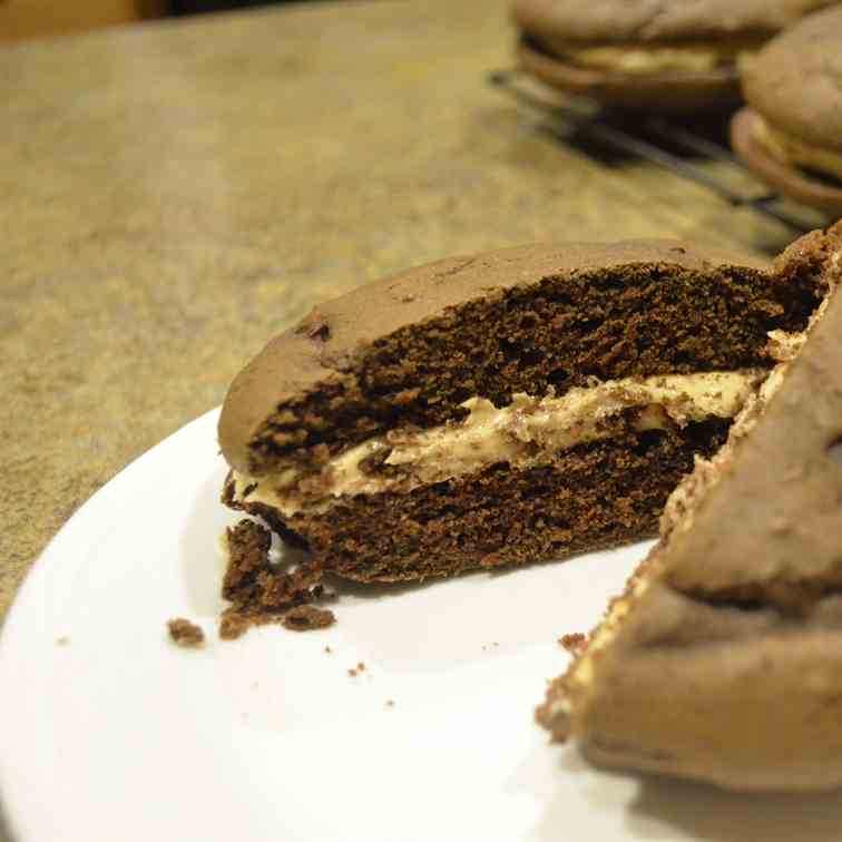 Chocolate Peanut Butter Whoopie Pies