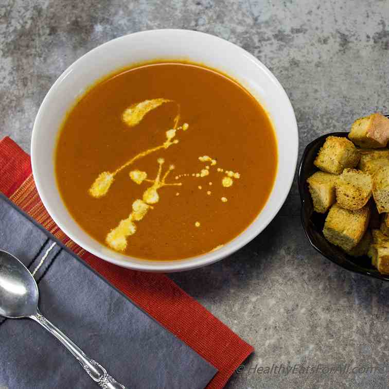 Easy Tomato Soup with Croutons