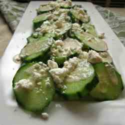 Cucumbers in Tahini with Crumbled Feta
