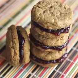 Flourless PB&J Sandwich Cookies