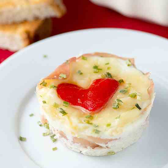 Valentine Prosciutto Egg Cups