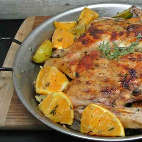 Citrus Grilled Chicken Under a Brick