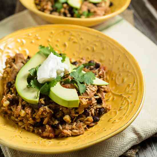 Slow Cooker Chicken Burrito Bowls 