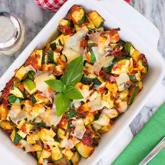 Baked Sun Dried Tomato Zucchini