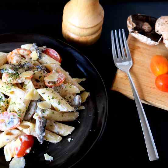 Creamy Ricotta and Mushrooms Pasta