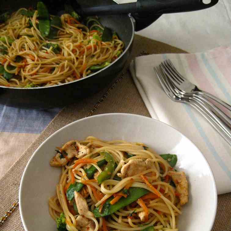 Ginger Chicken Spaghetti