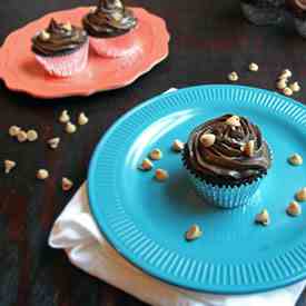 Peanut Butter Filled Chocolate Cupcakes