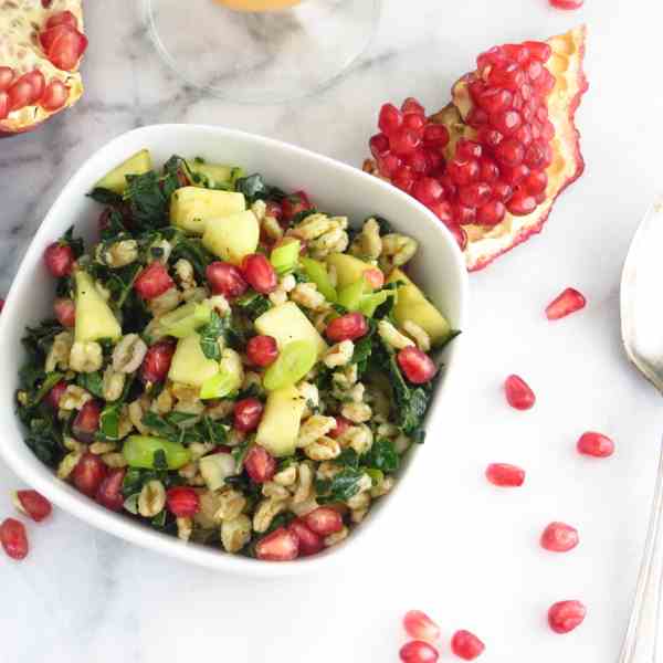 Farro with pomegranate and apple